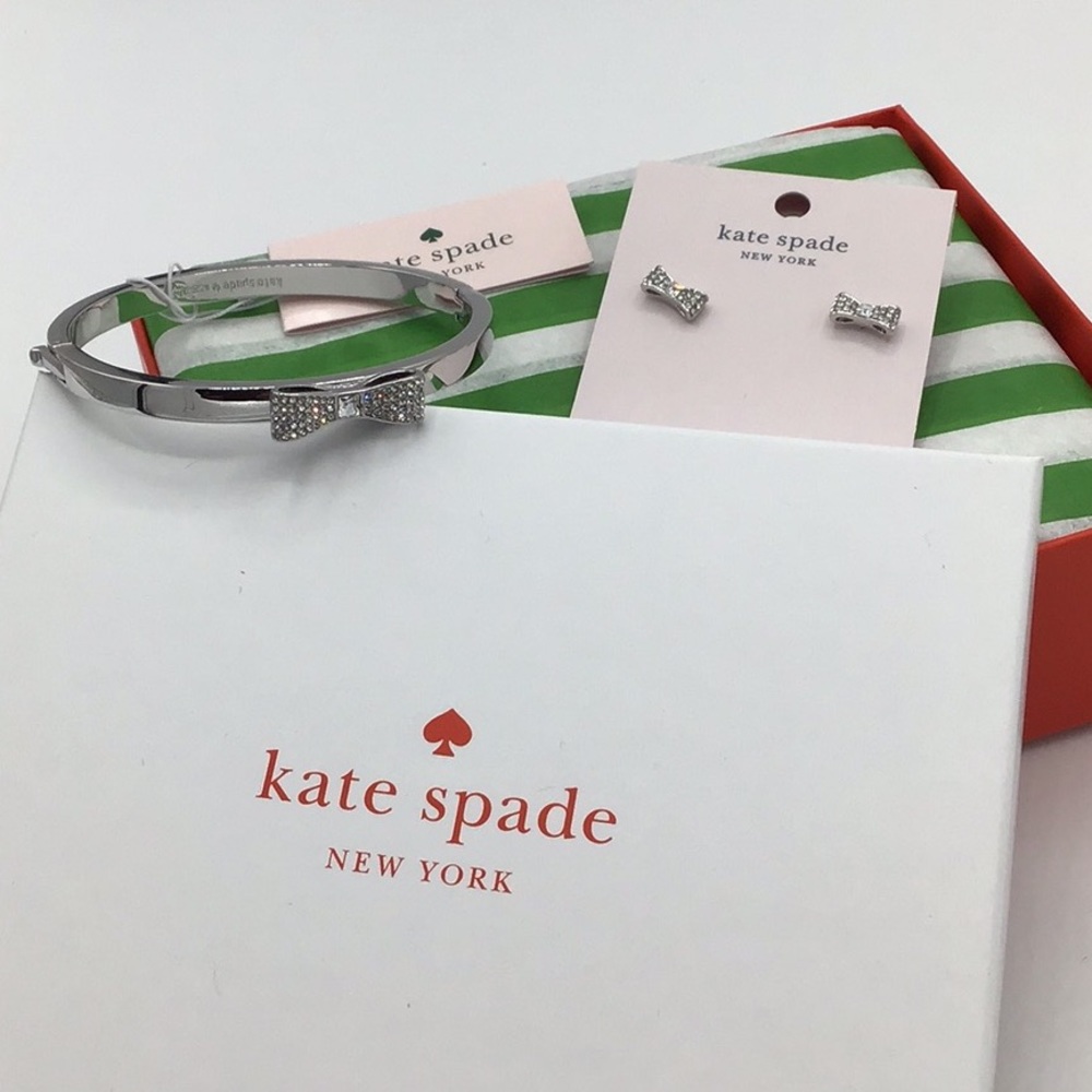 Kate Spade Bow Pave Bracelet & Stud Earrings set - Picture 11 of 11